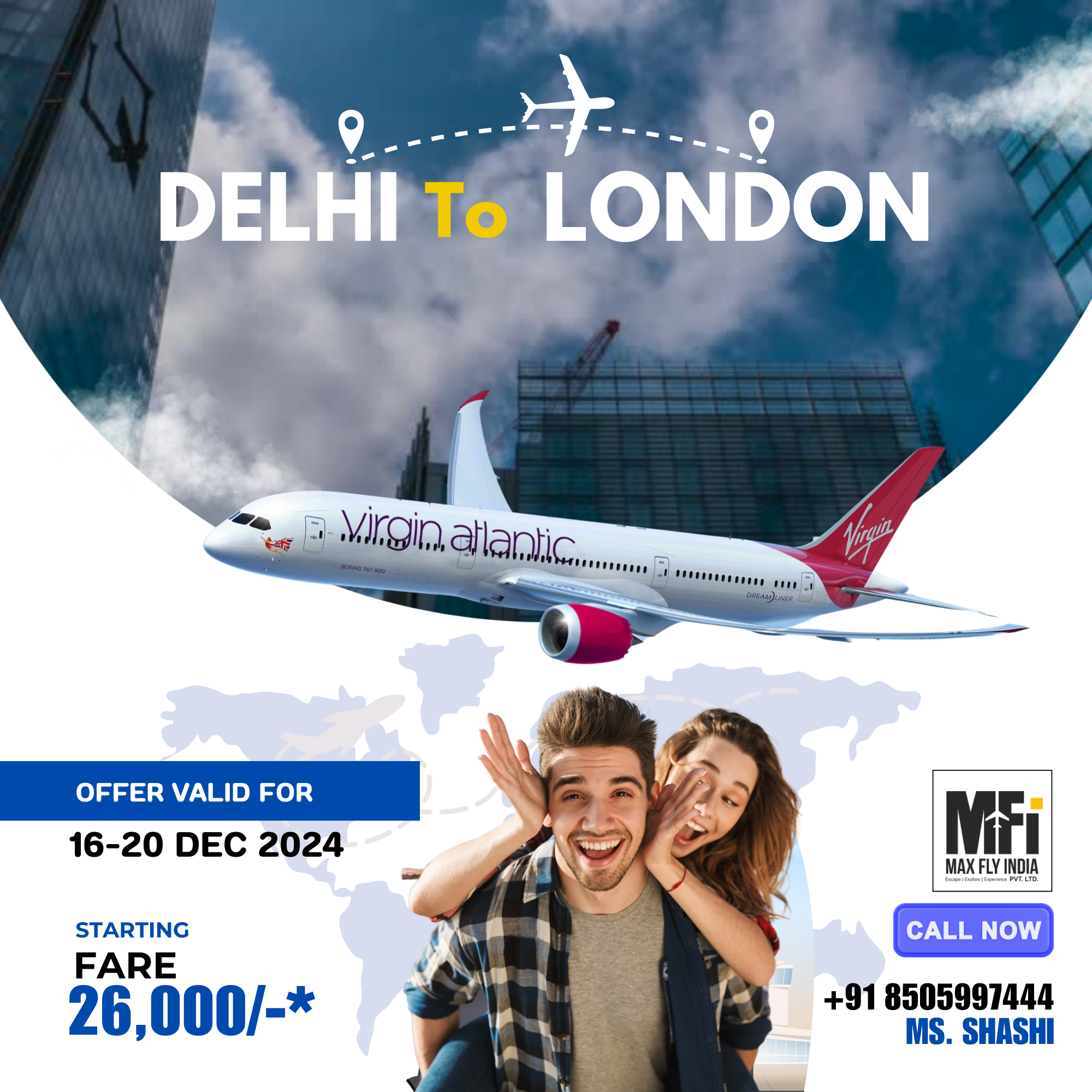 Delhi to London Best Flight Fare